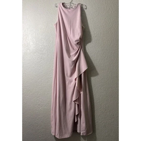 Ignite Evenings | Dresses | Womens Evenings Pink Sleeveless Long Dress Tall  Size 6 Ruched High Low Hemline | Poshmark